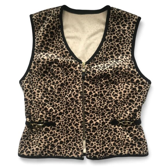 Joseph Ribkoff Cheetah Fuzzy Vest - Picture 2 of 6